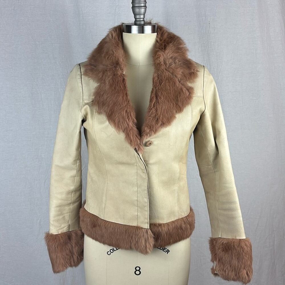 Vero Moda Y2K Leather & Fur Trim Jacket